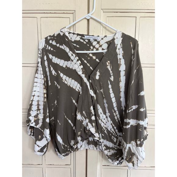 Young Fabulous & Broke size XS beige and white tie dye top - Picture 1 of 4